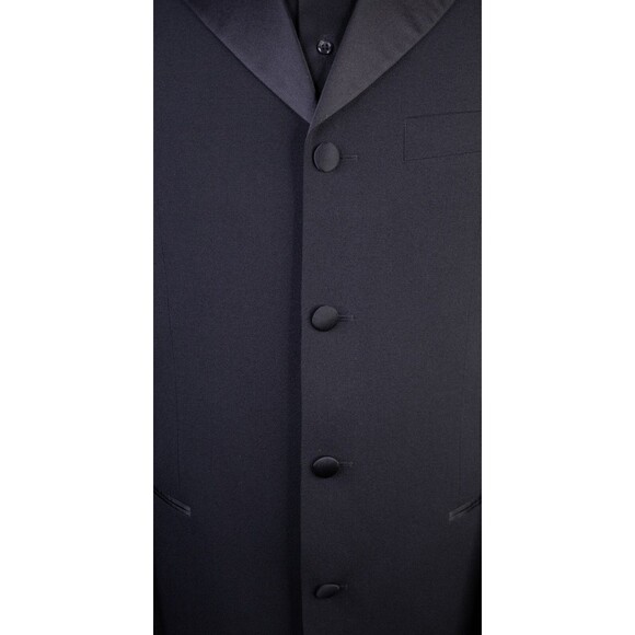 Hugo Boss Solid Black Blazer Tuxedo Jacket Coat Men’s 40L Wool 3-Button EUC - Picture 3 of 15